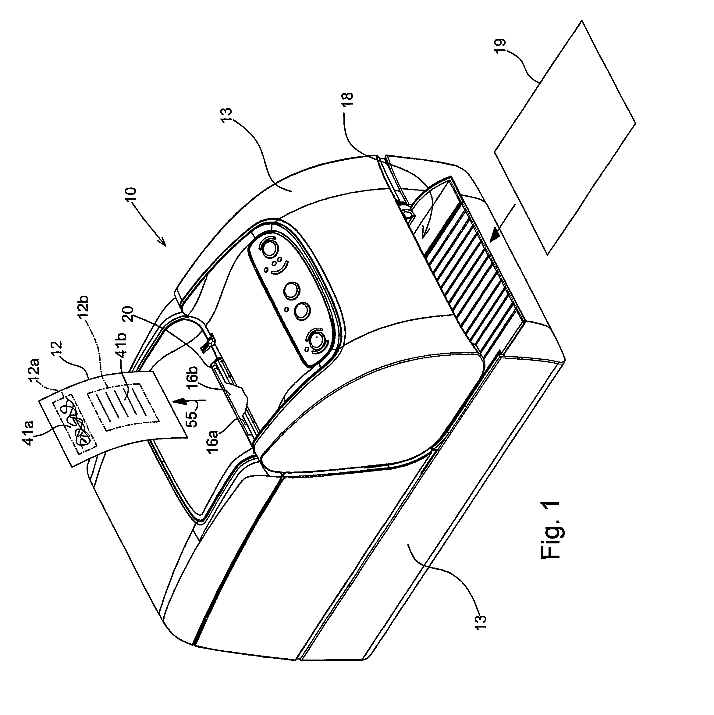 Device for printing receipts using two printing units, particularly on thermal paper, and related printing method