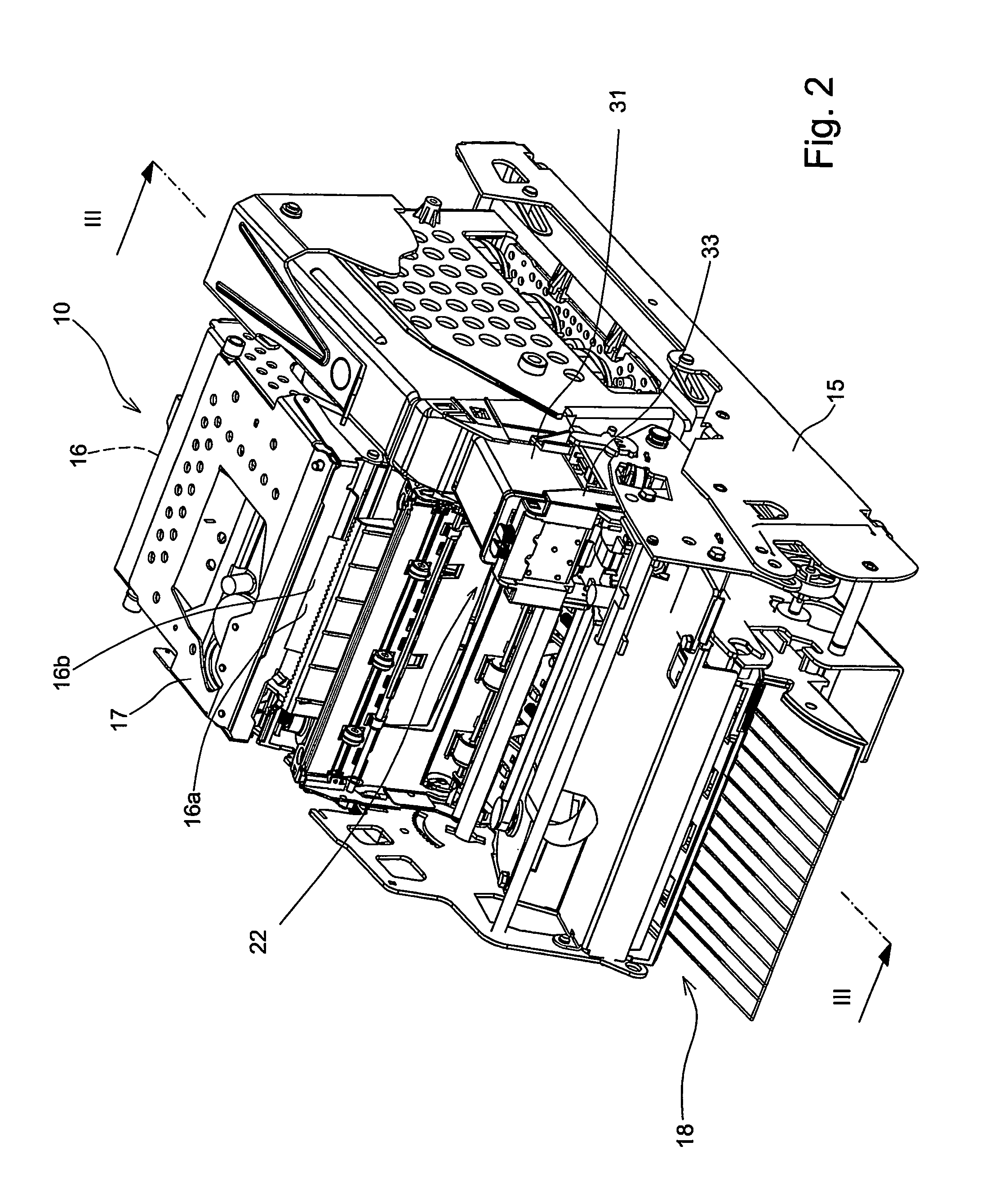 Device for printing receipts using two printing units, particularly on thermal paper, and related printing method