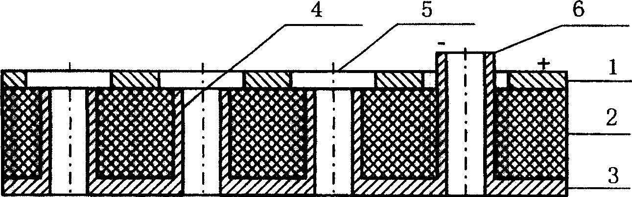 Array electrode type flat plate wall micro-cavity generating device