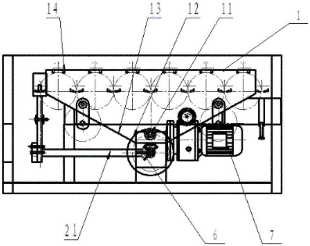 Device using translation mechanism and crank rocker mechanisms to realize automatic egg receiving and carrying