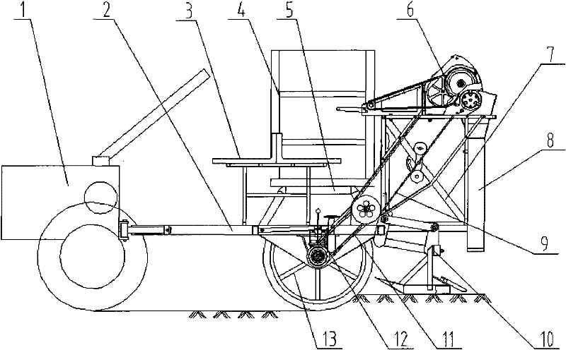 Rice pot seedling transplanter driven by trailed ground wheel