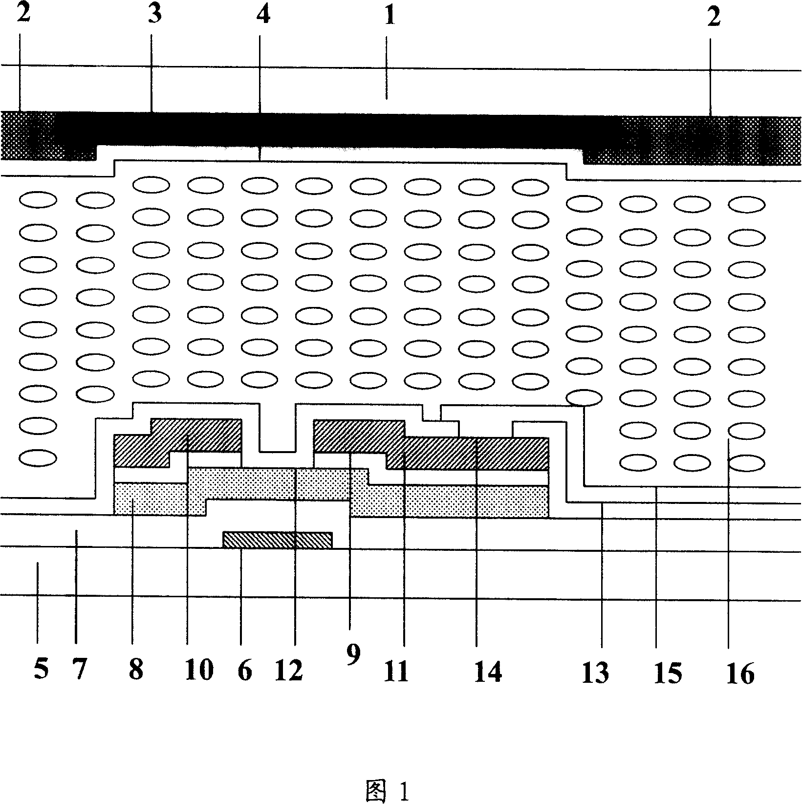 Liquid crystal display device with thin-film transistor on color film and its manufacture method