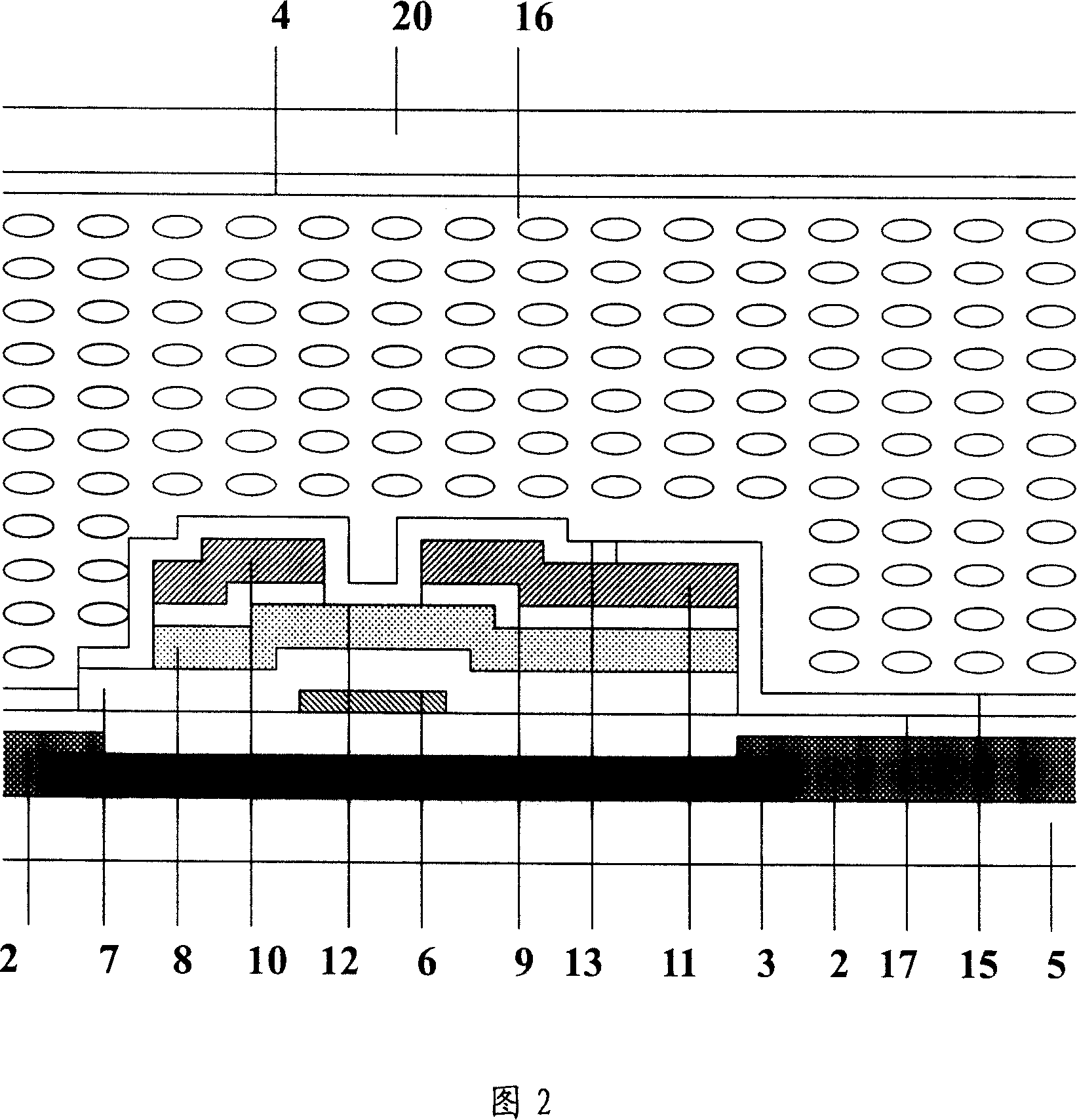 Liquid crystal display device with thin-film transistor on color film and its manufacture method