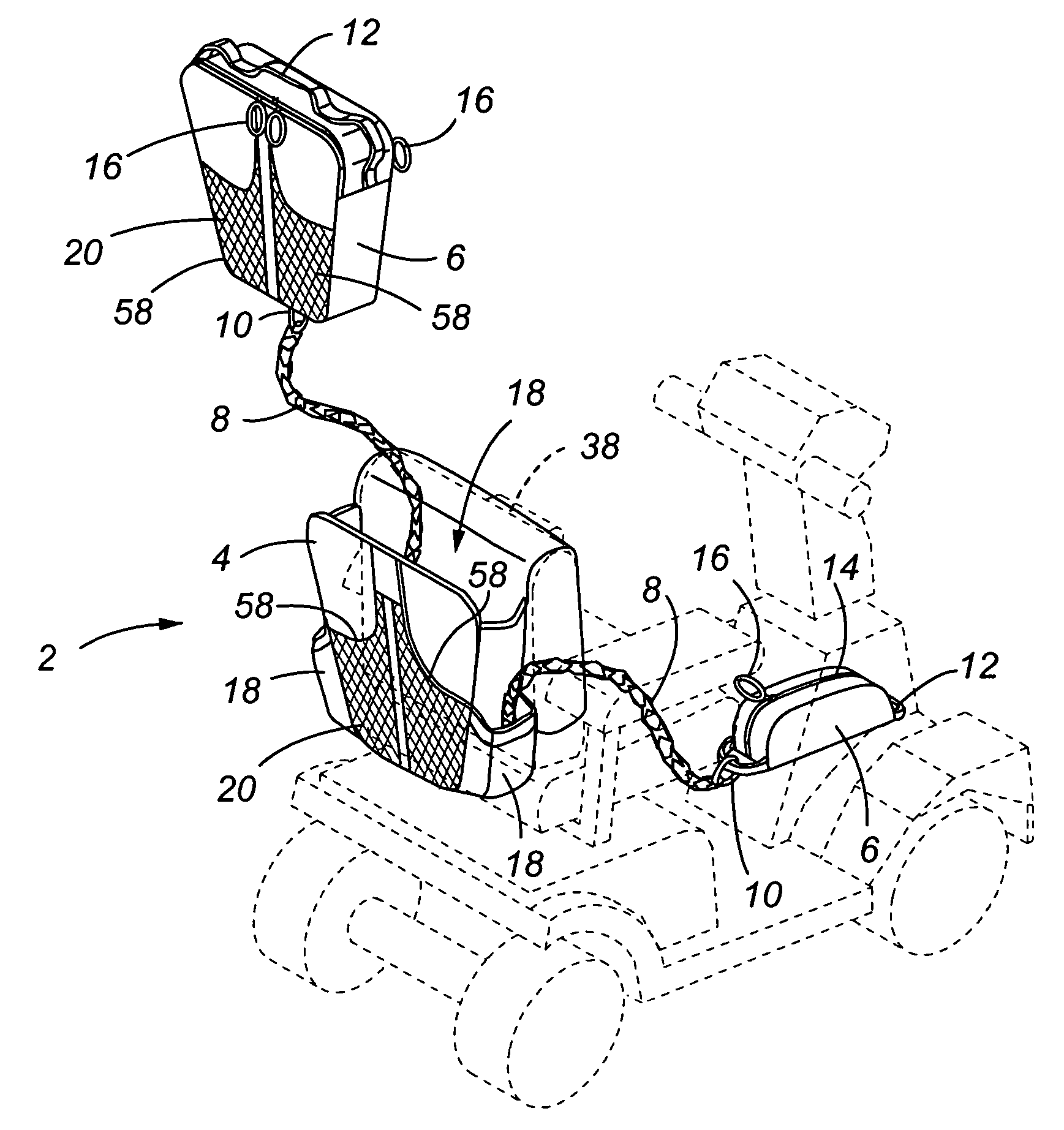 Personal storage apparatus for wheelchairs and other mobility assistance devices