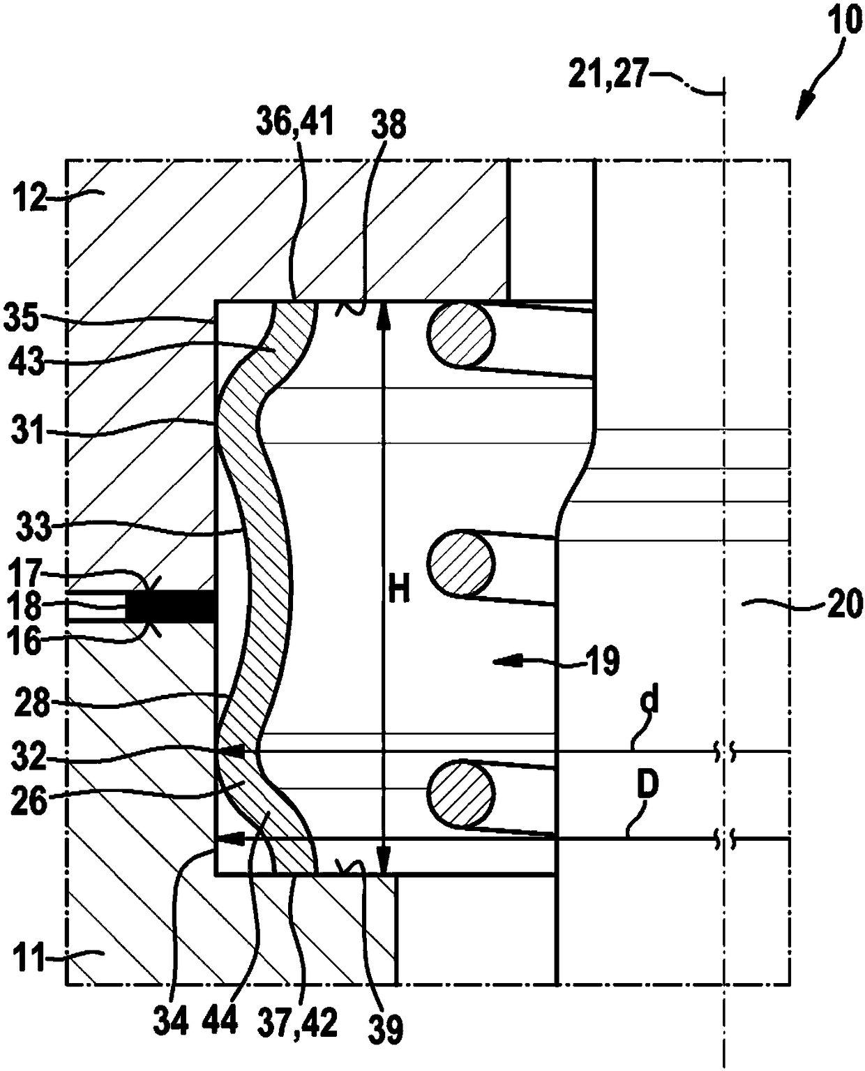 Sealing element, and fuel injector comprising a sealing element