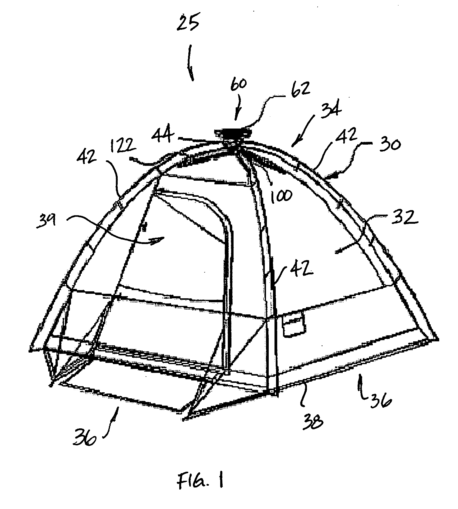 Apparatus and method for lighting a collapsible structure