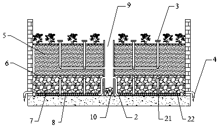 Method for strengthening ecological removal of runoff pollution in roof garden and roof garden