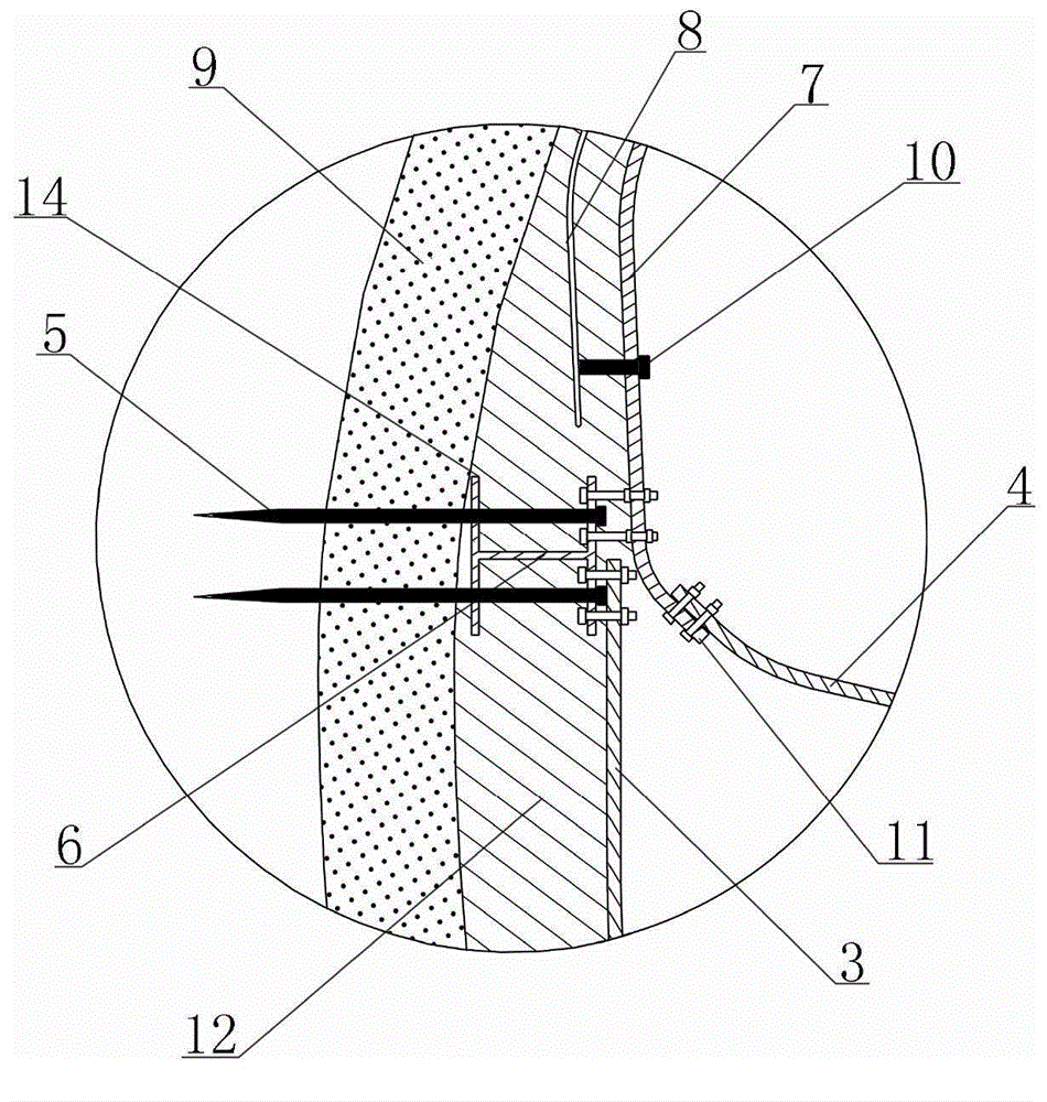 Method for primary support with corrugated steel plate and concrete combined structure taking place of steel grating
