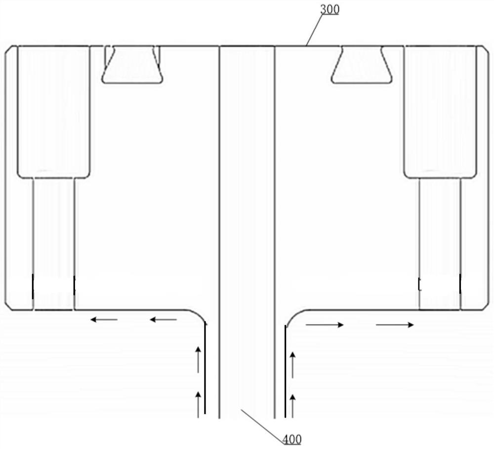 Upper through cavity, lower through cavity and through cavity equipment