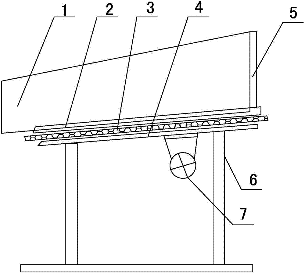 Vibrating ore drawing machine in footrill