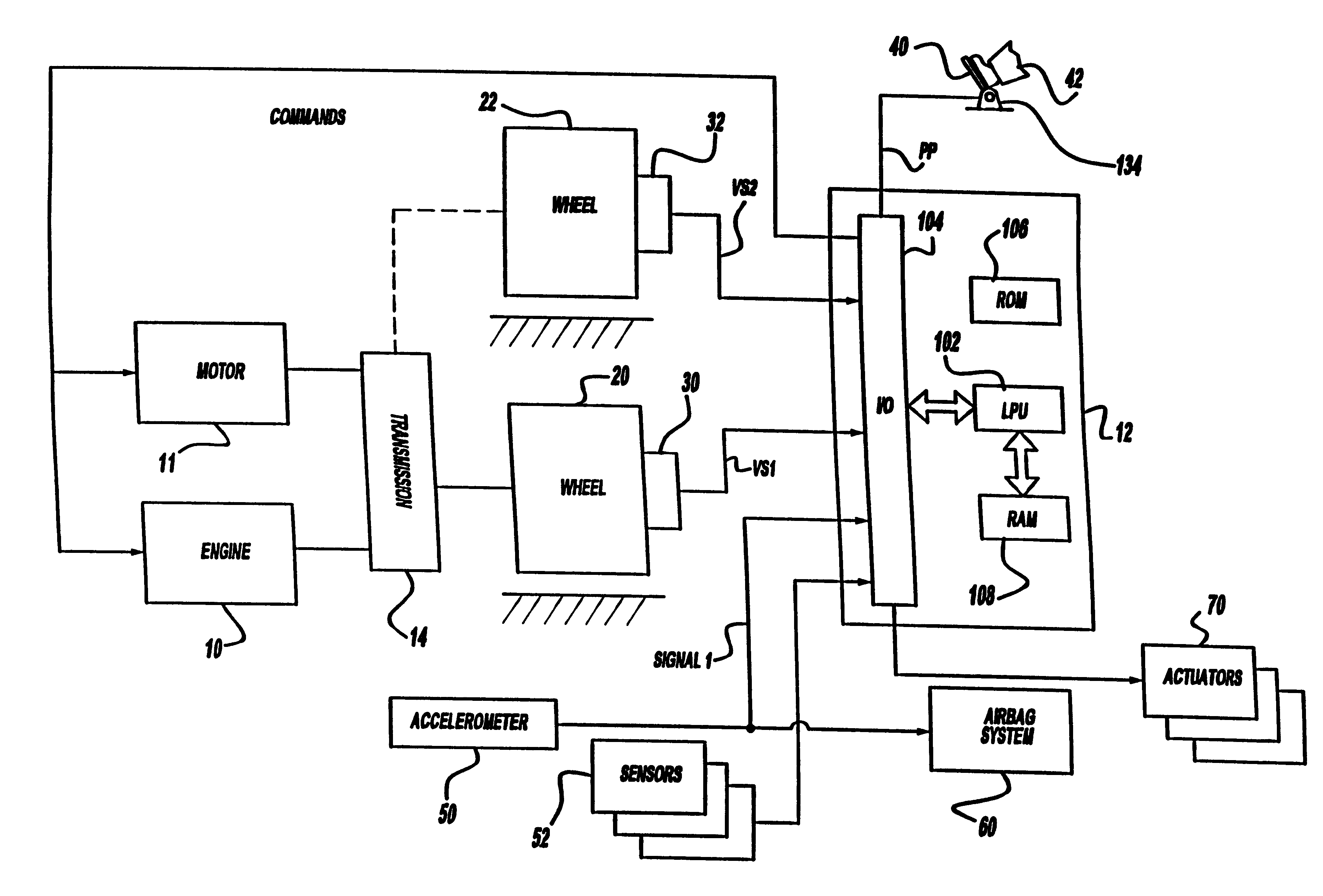 Engine control monitor for vehicle equipped with engine and transmission