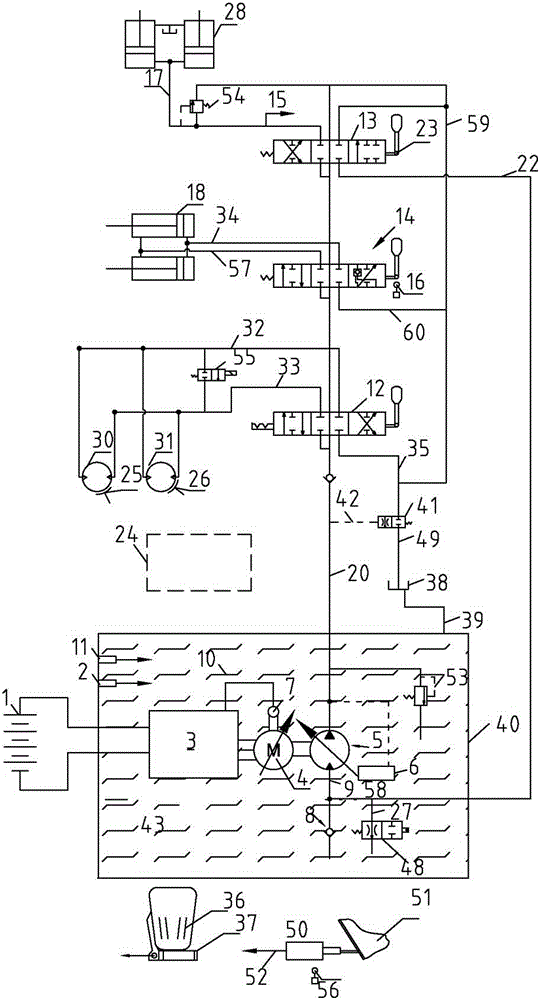 Electric control hydraulic driving system for industrial vehicle