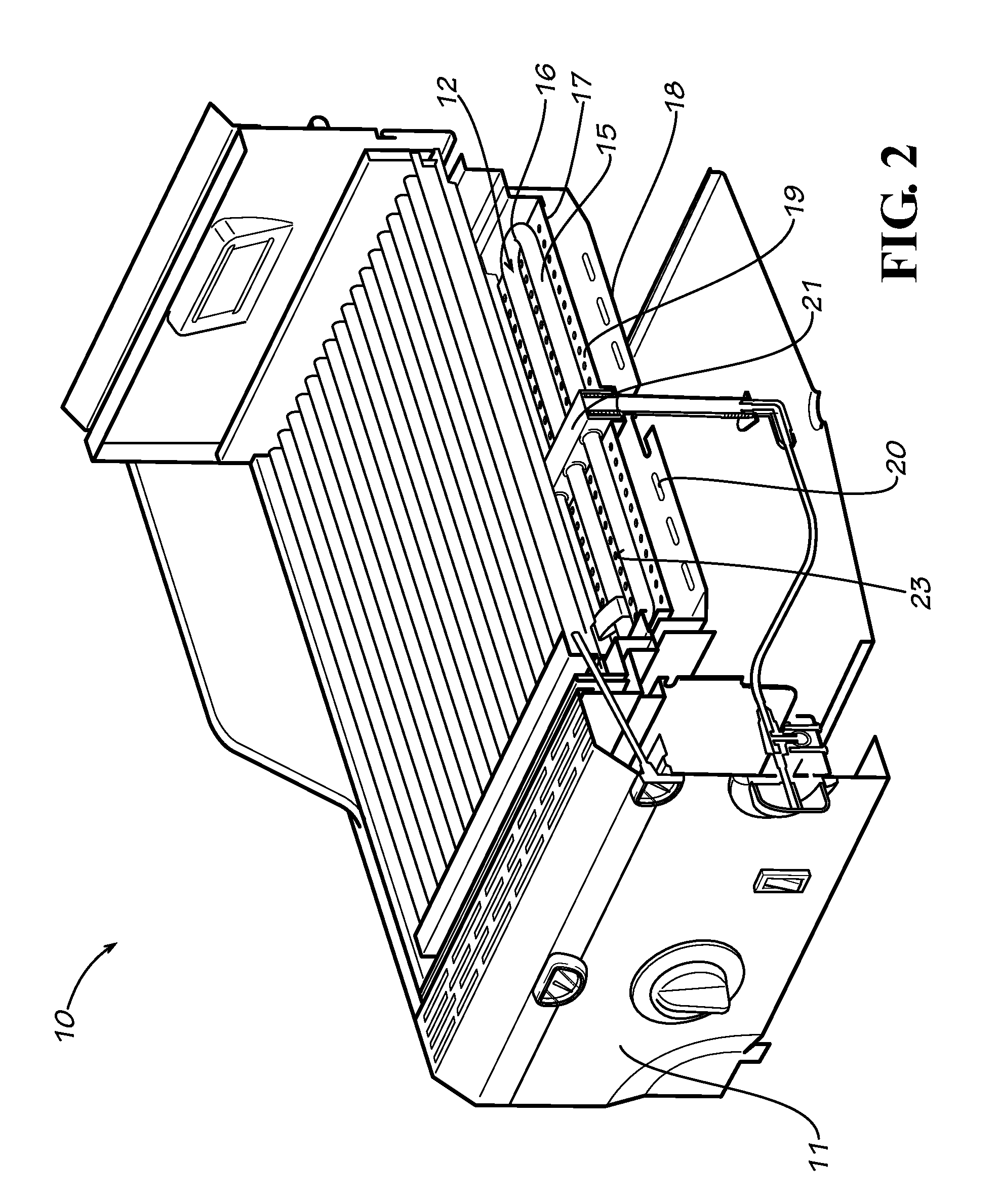 Parallel tube burner with improved cooling and reduced size