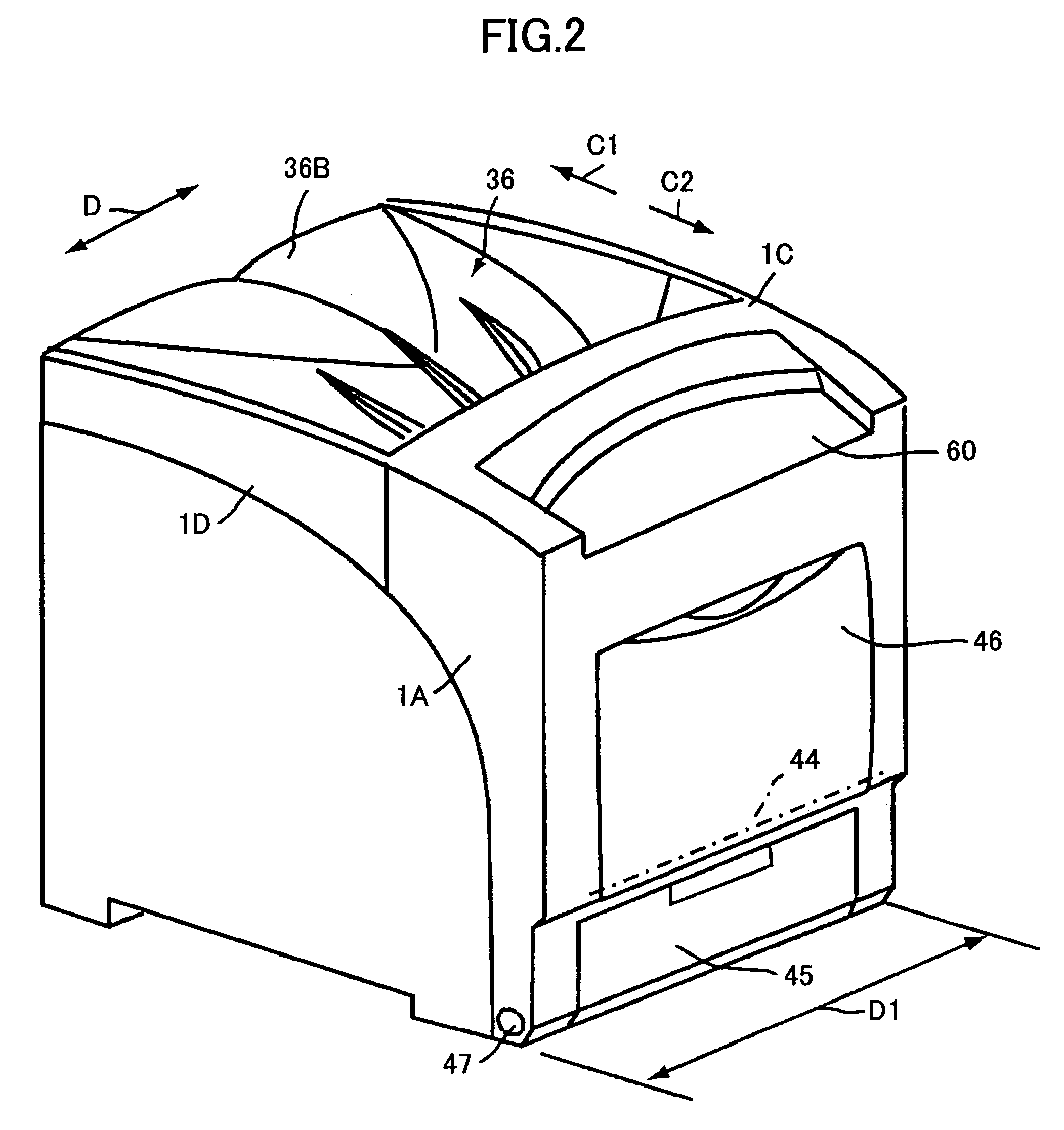 Image forming apparatus with discharging unit of increased capacity