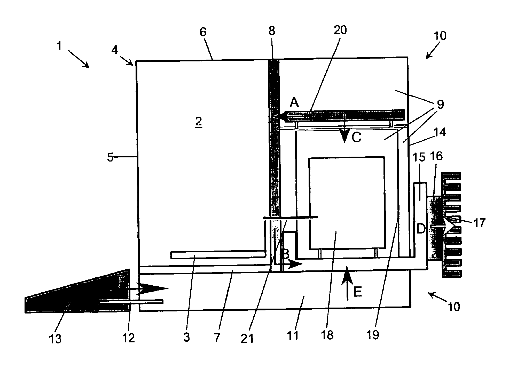 Balance with a heat removing device