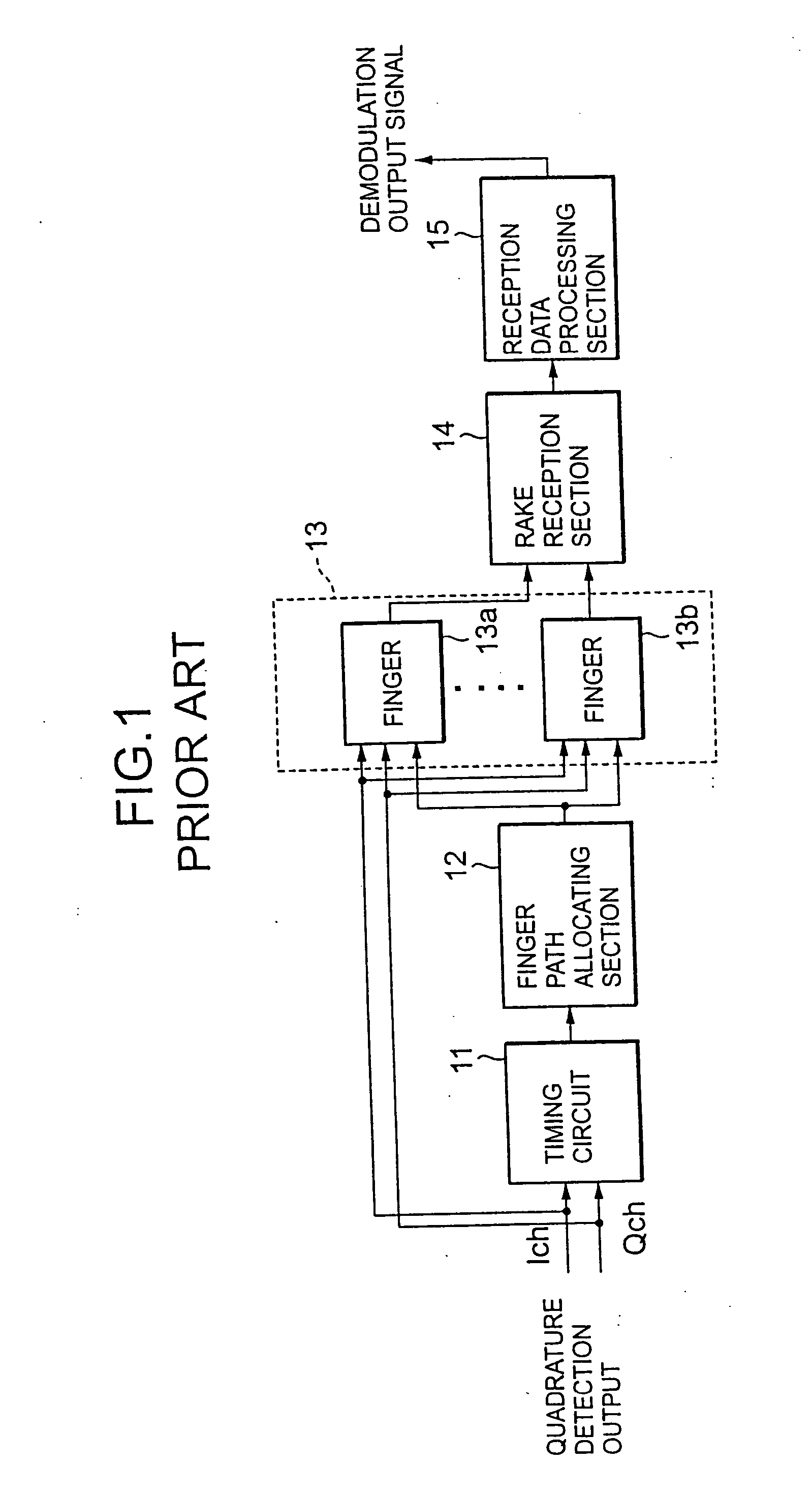 Radio communication apparatus used in CDMA communication system, which has fingers and is designed to perform rake reception, and power consumption control method therefor