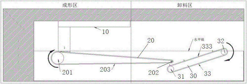 Production device realizing continuous ink-jet 3D printing and working method