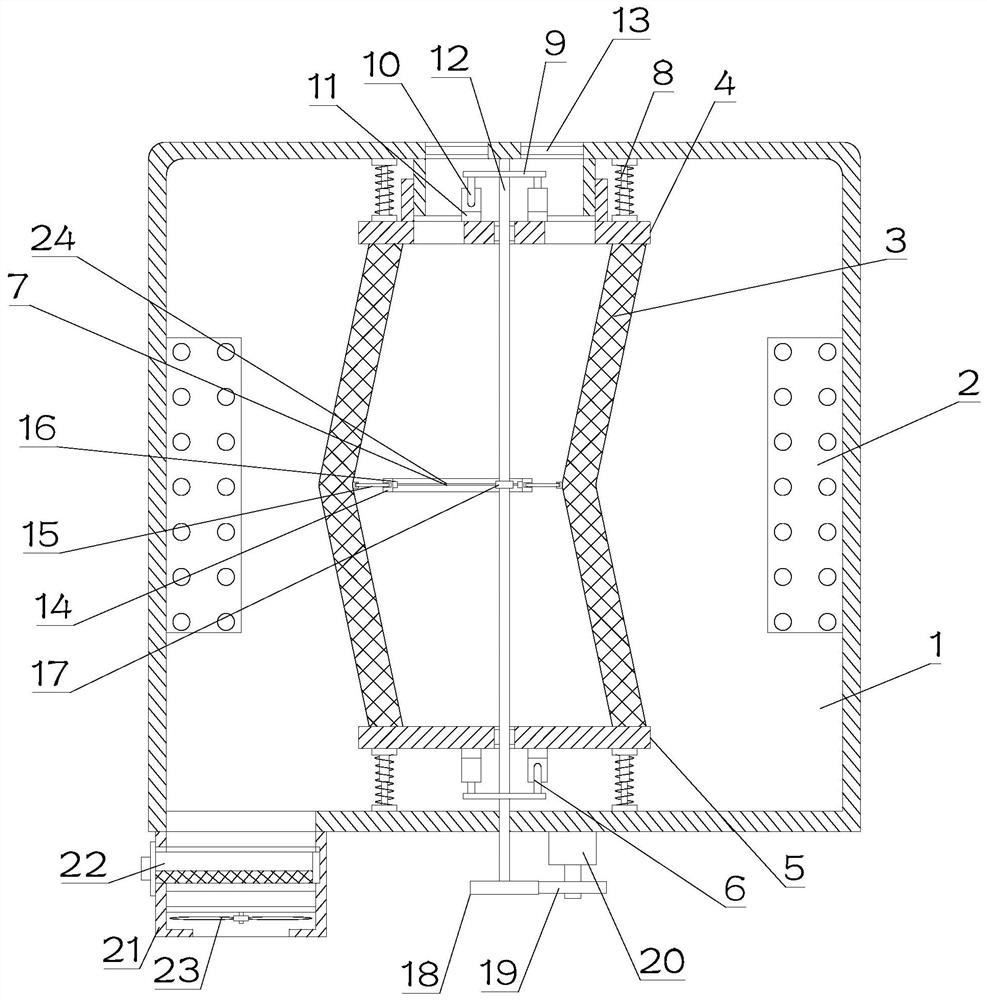 Self-cleaning purification device for ventilation system