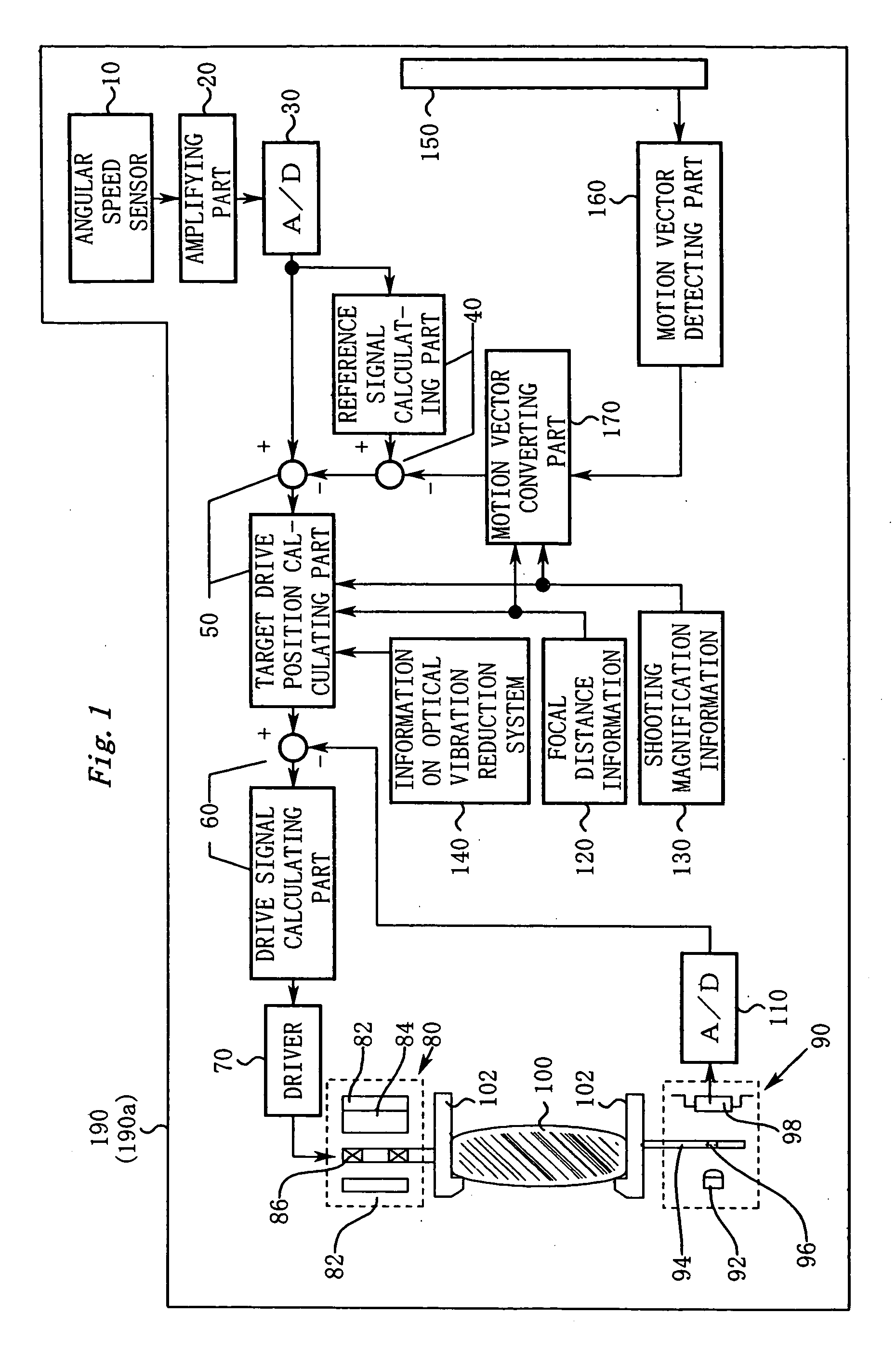 Shooting lens having vibration reducing function and camera system for same