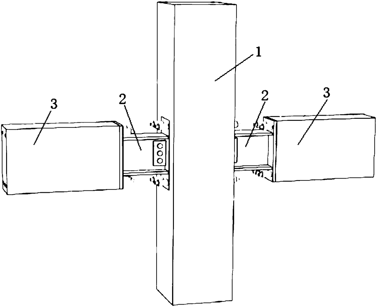 Assembled prestress concrete beam post connection node and construction method