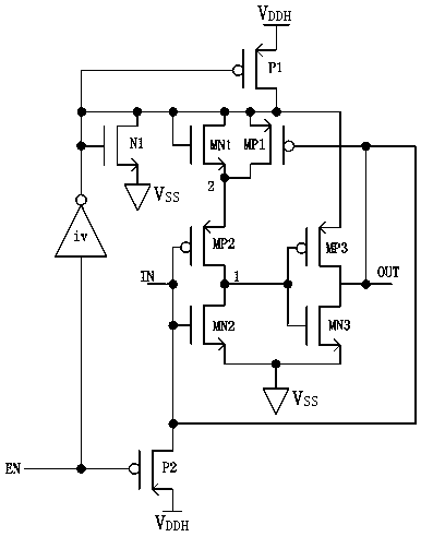 A recovery circuit for improving the temperature instability of negative bias voltage of sslc level conversion circuit