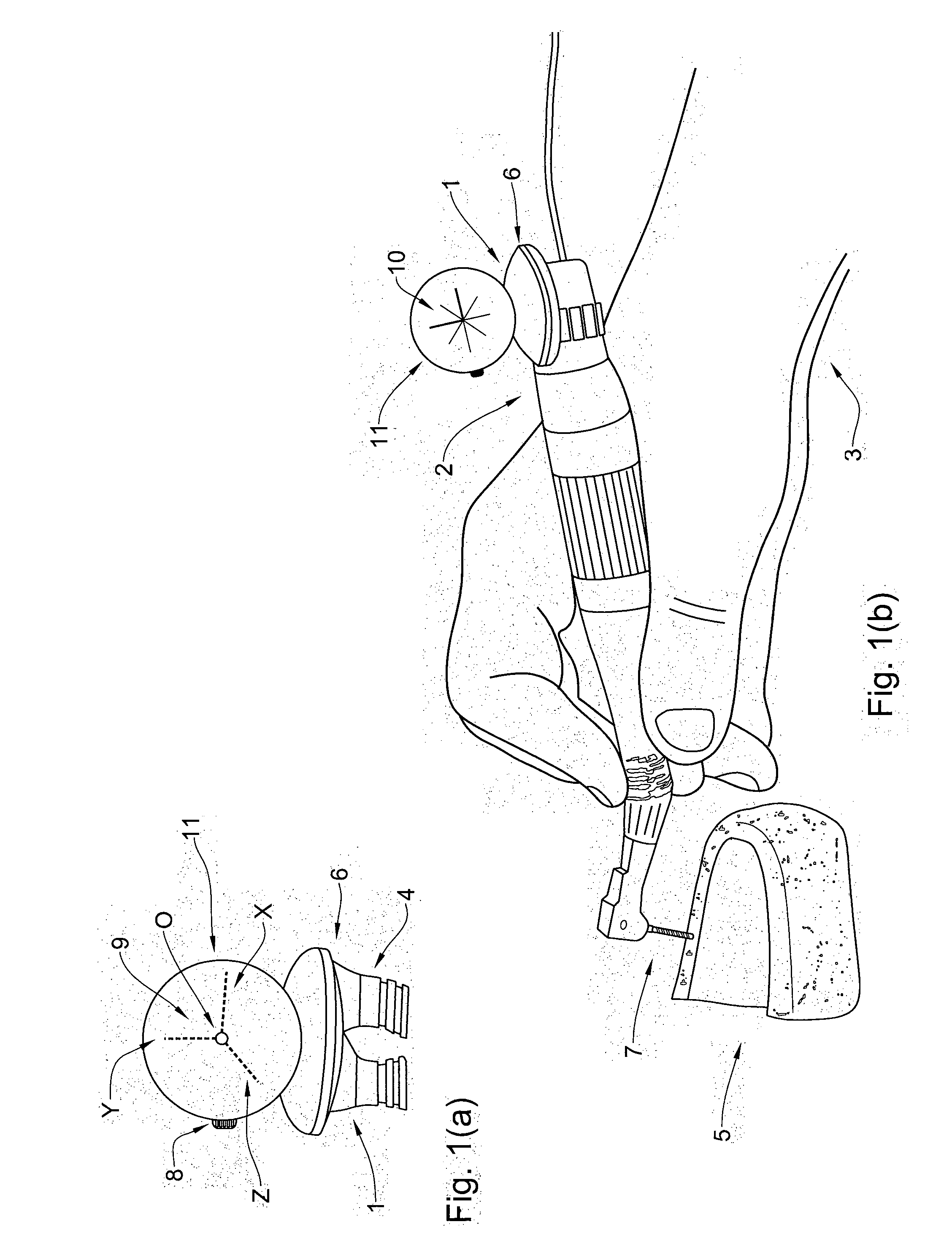 Orientation detector for use with a hand-held surgical or dental tool