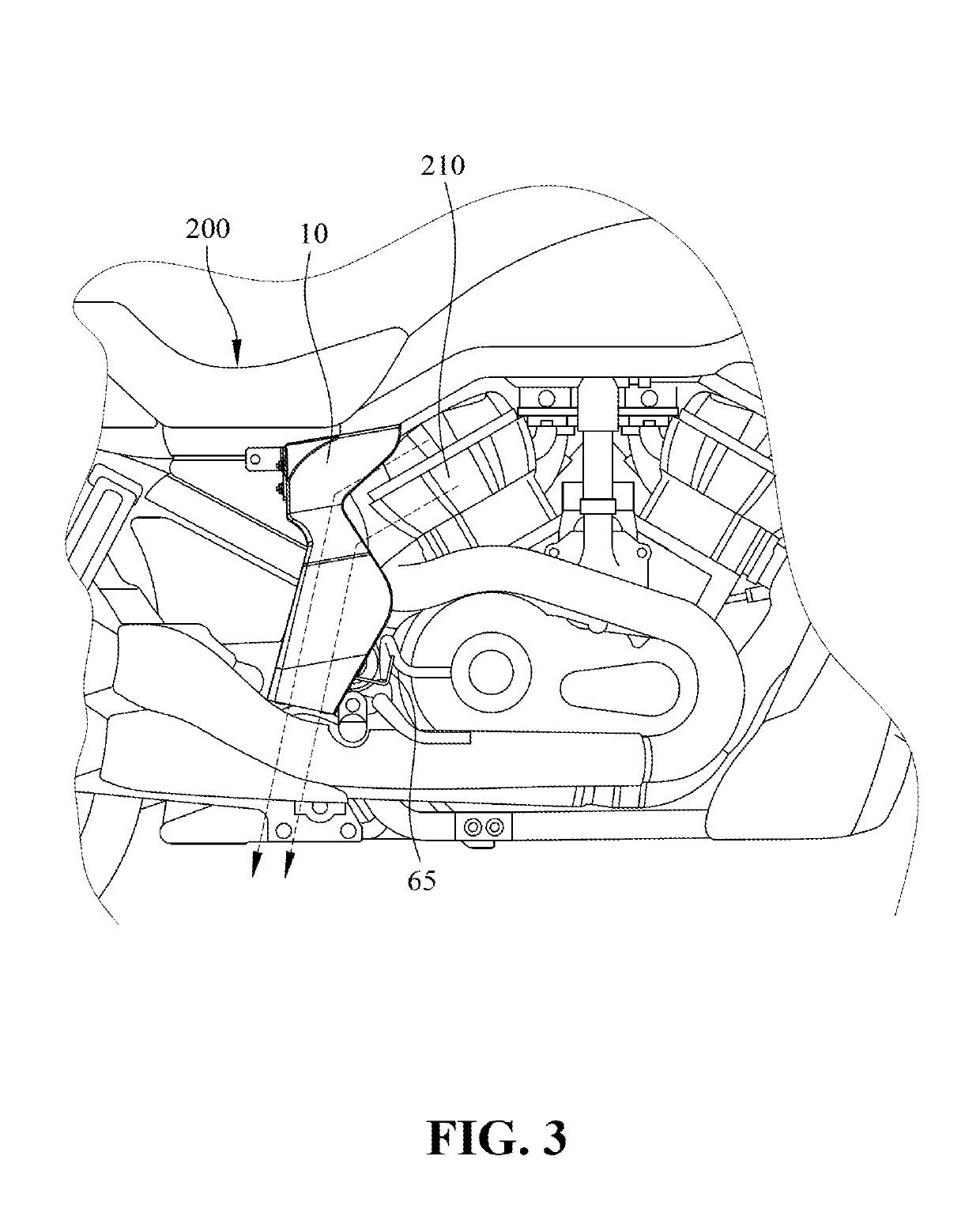 Heat dissipation device for an engine of a motorcycle