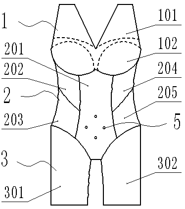 Slimming and breast-shaping suit with bra