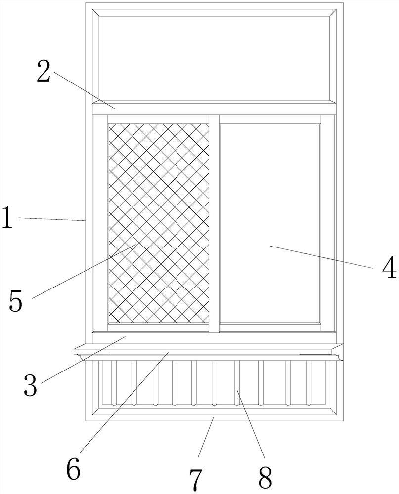 A sliding window with anti-sway and anti-dropping and its assembly method