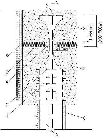 Novel integral abutment bridge with dog-bone shaped connecting structure and construction method