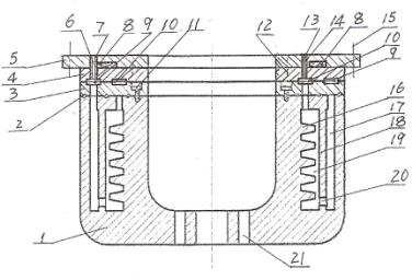 Water cycle cooling device for automobile brake drums