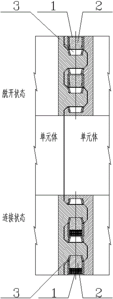 Flexible ship body connecting mechanism of combined type semi-submerged ship