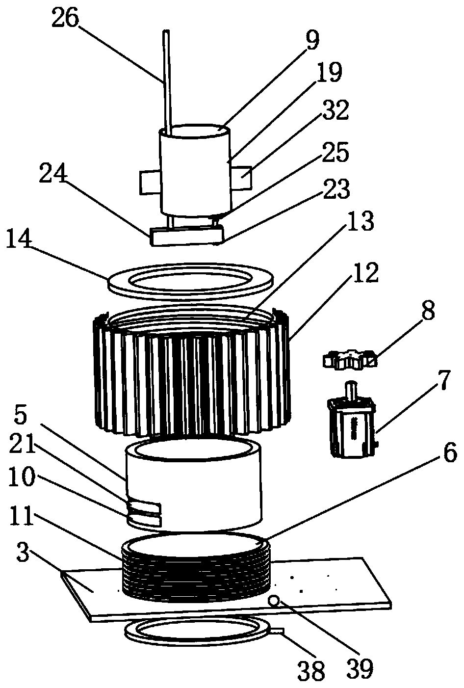 Cylinder type multi-bin electric pressure cooker with automatic rice adding and water circulation functions