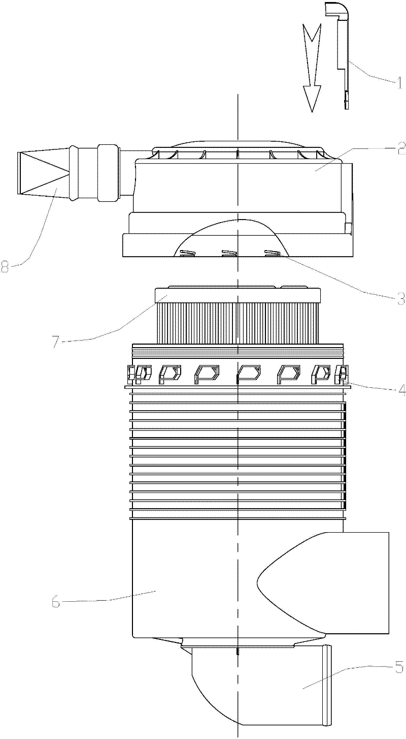 Air filter provided with lockable back cover