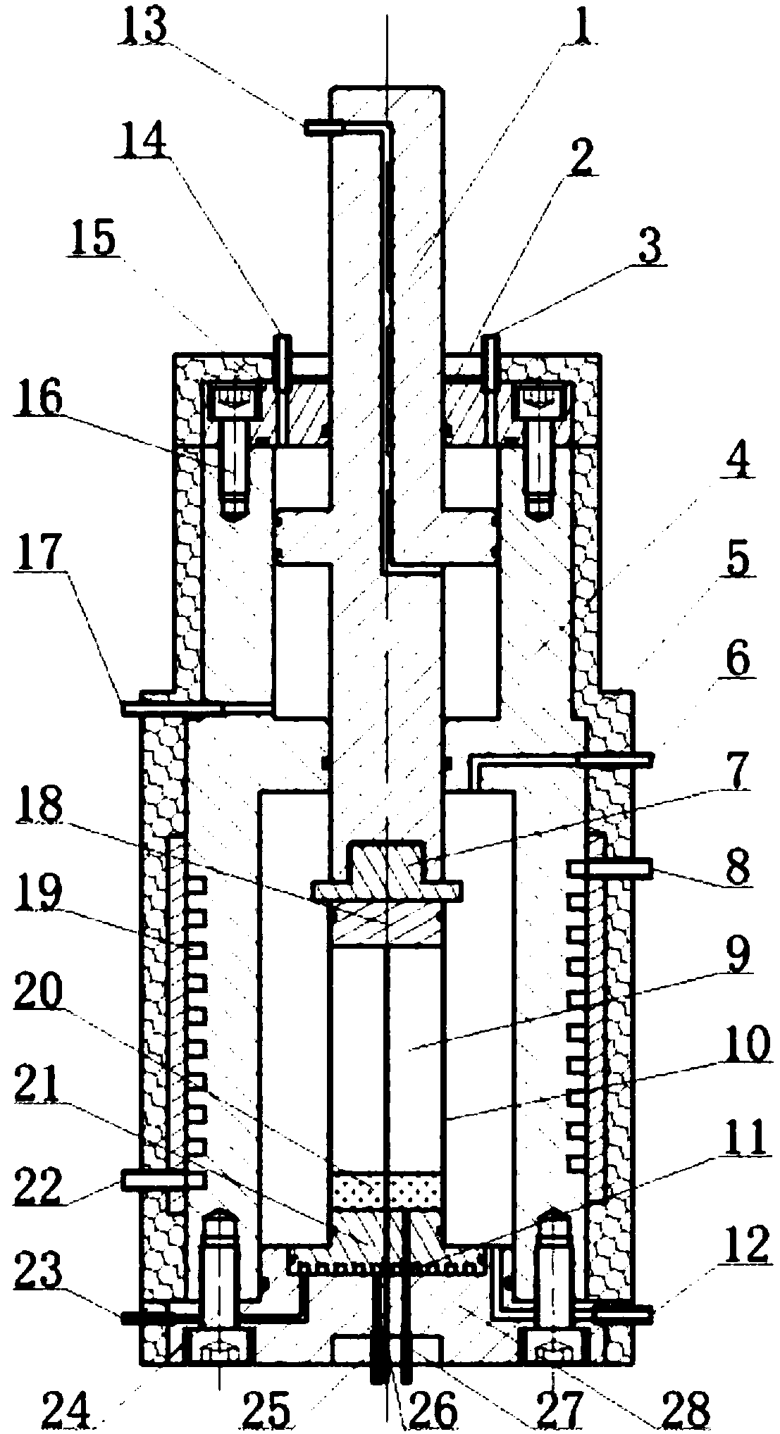 Triaxial mechanical test device and method capable of simulating formation condition of deep-buried artificial frozen soil