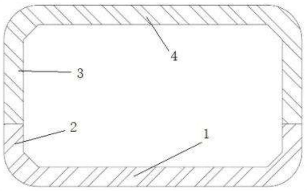 Rectangular jacking pipe joint concrete pouring method utilizing bin dividing steel plates