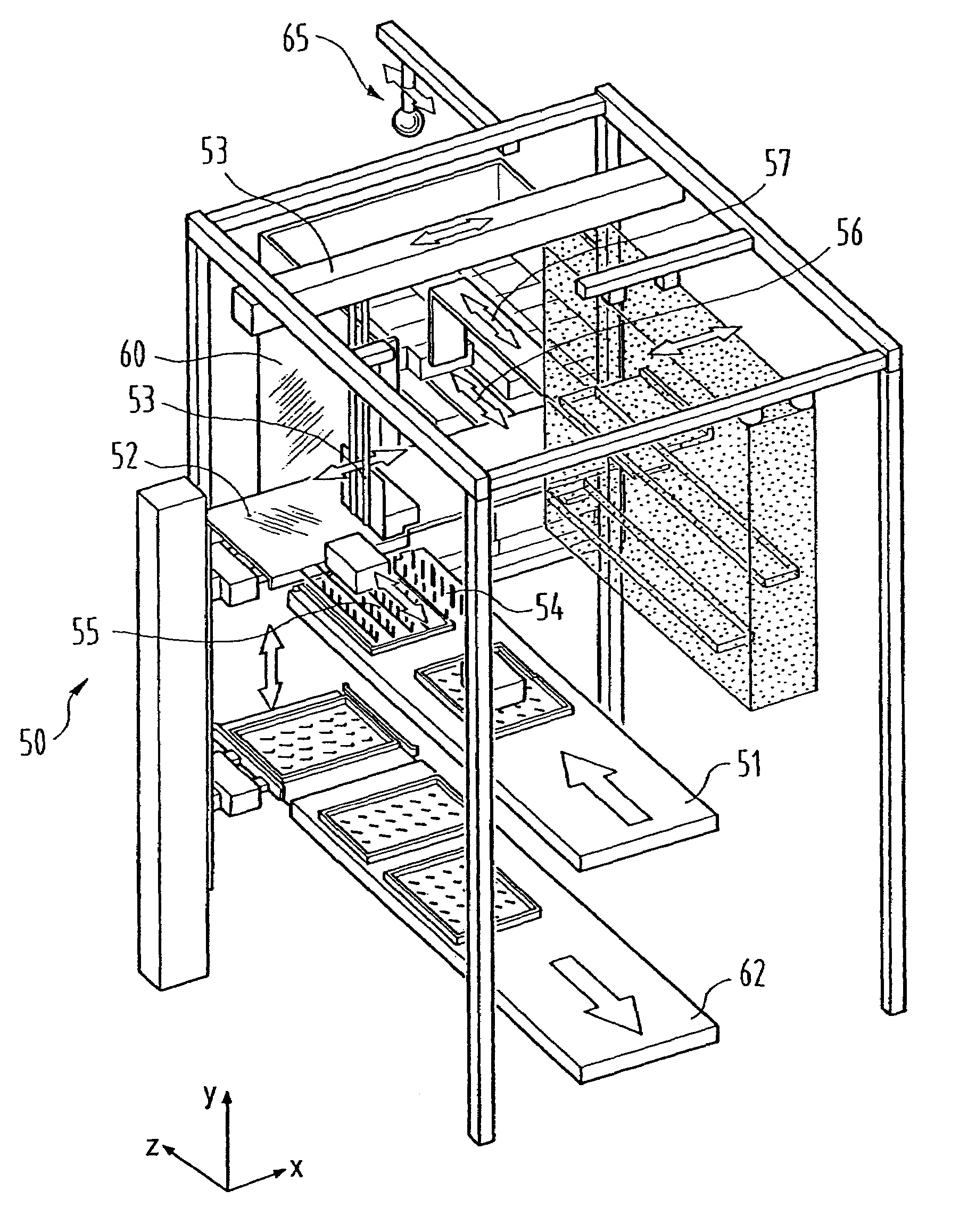 Apparatus for depositing a packing unit at a desired position on a load carrier