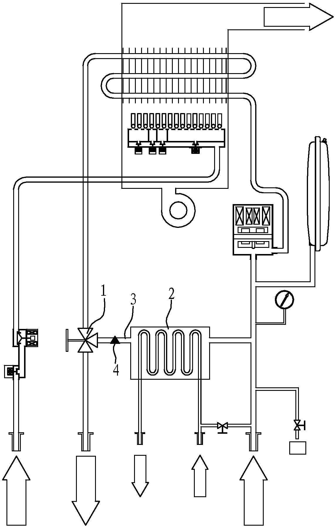Fault detection method of three-way valve in dual-purpose furnace
