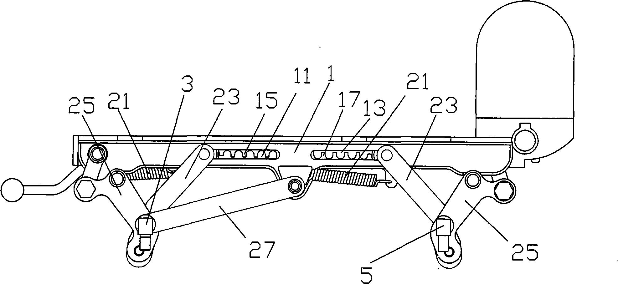 Vehicle seat lifting and lowering mechanism