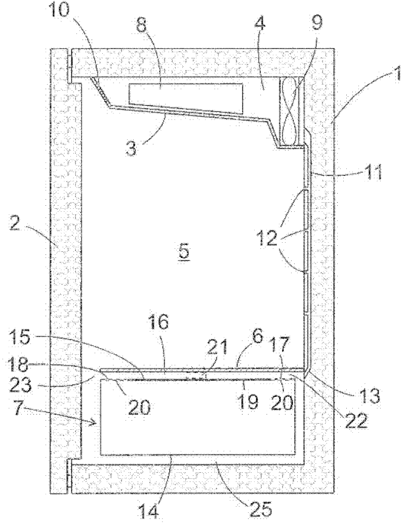Refrigeration device provided with a vegetable container