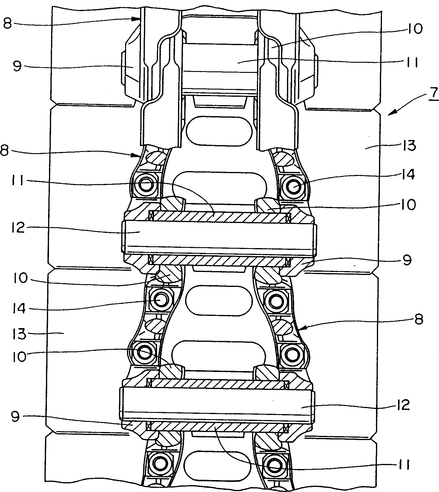 Crawler belt and sealt for use therein