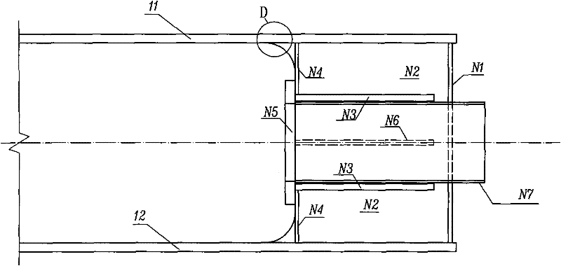 Overall composite towing beam arching structure for railway steel truss girder cable-stayed bridge