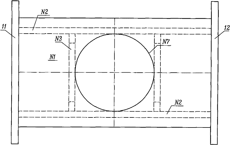 Overall composite towing beam arching structure for railway steel truss girder cable-stayed bridge