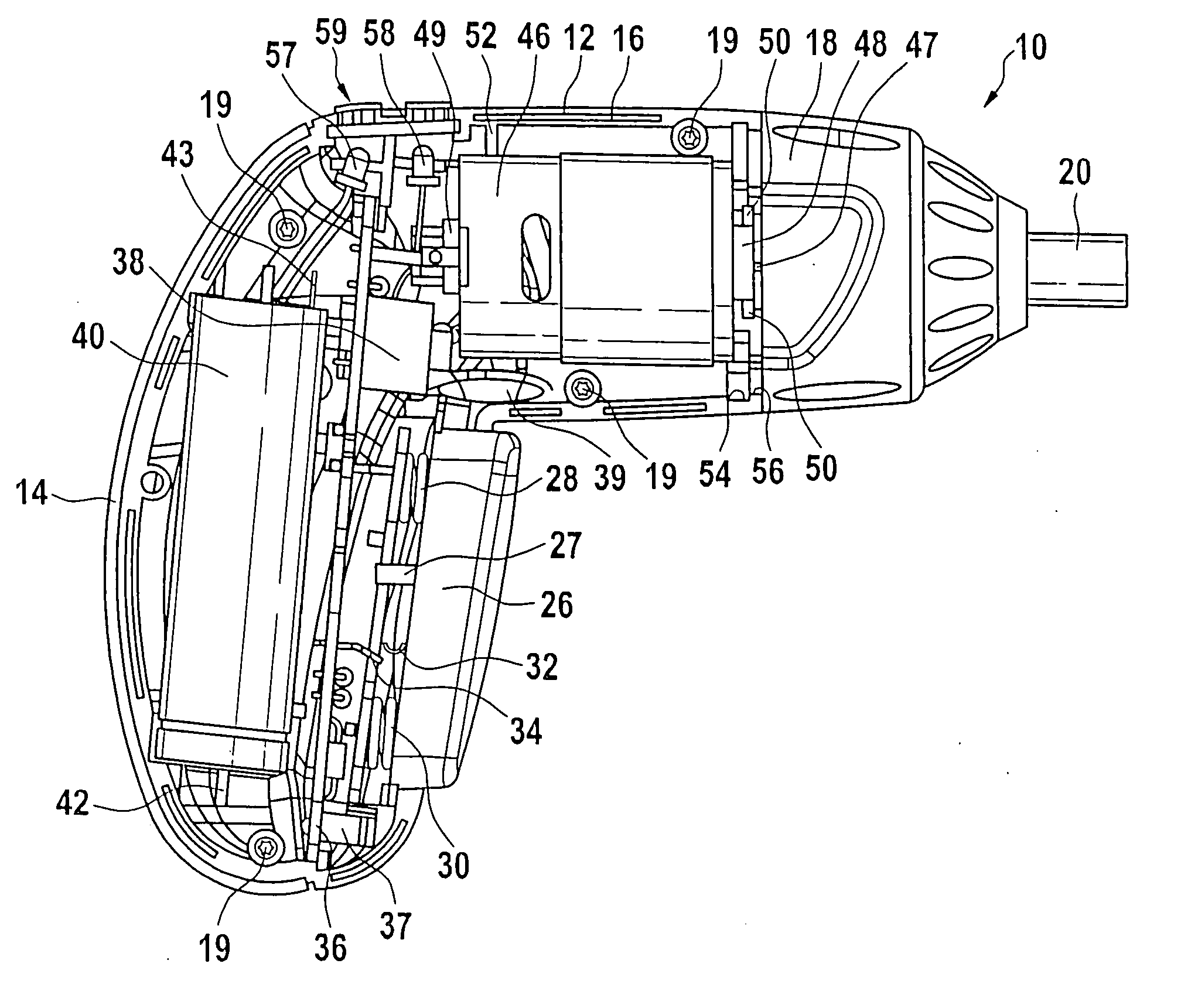 Battery-driven screwdriver with a two-part motor housing and a separate, flanged gear unit