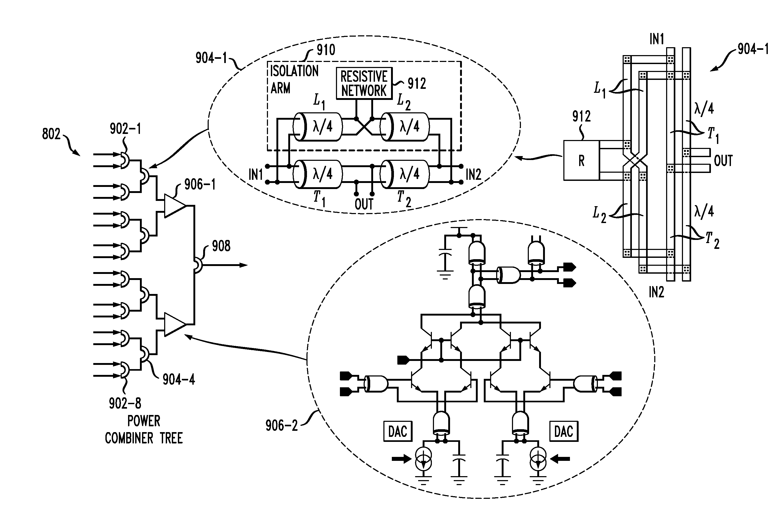 Differential Cross-Coupled Power Combiner or Divider