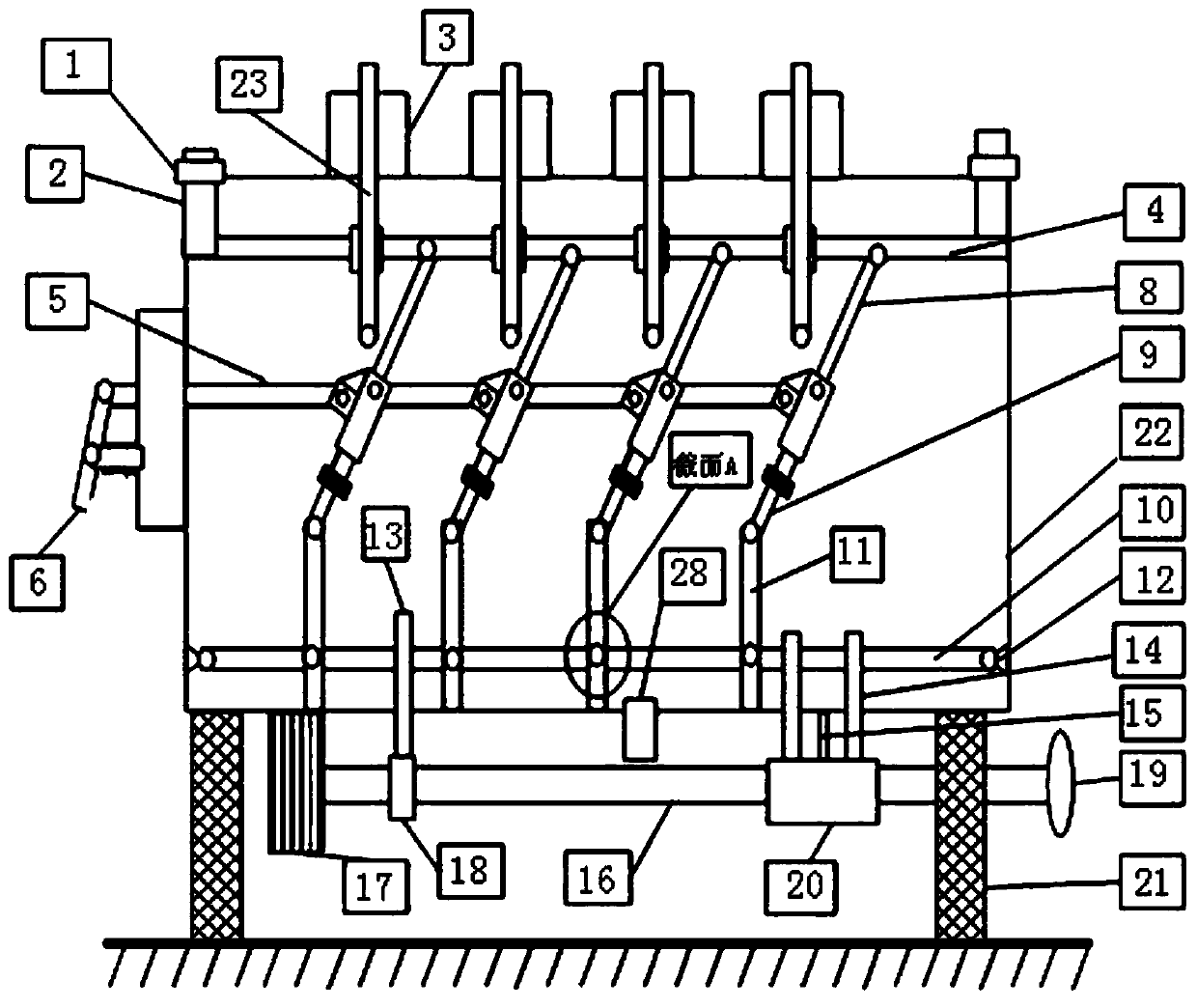 Shafting experimental device for colliding ship and its collision experimental method