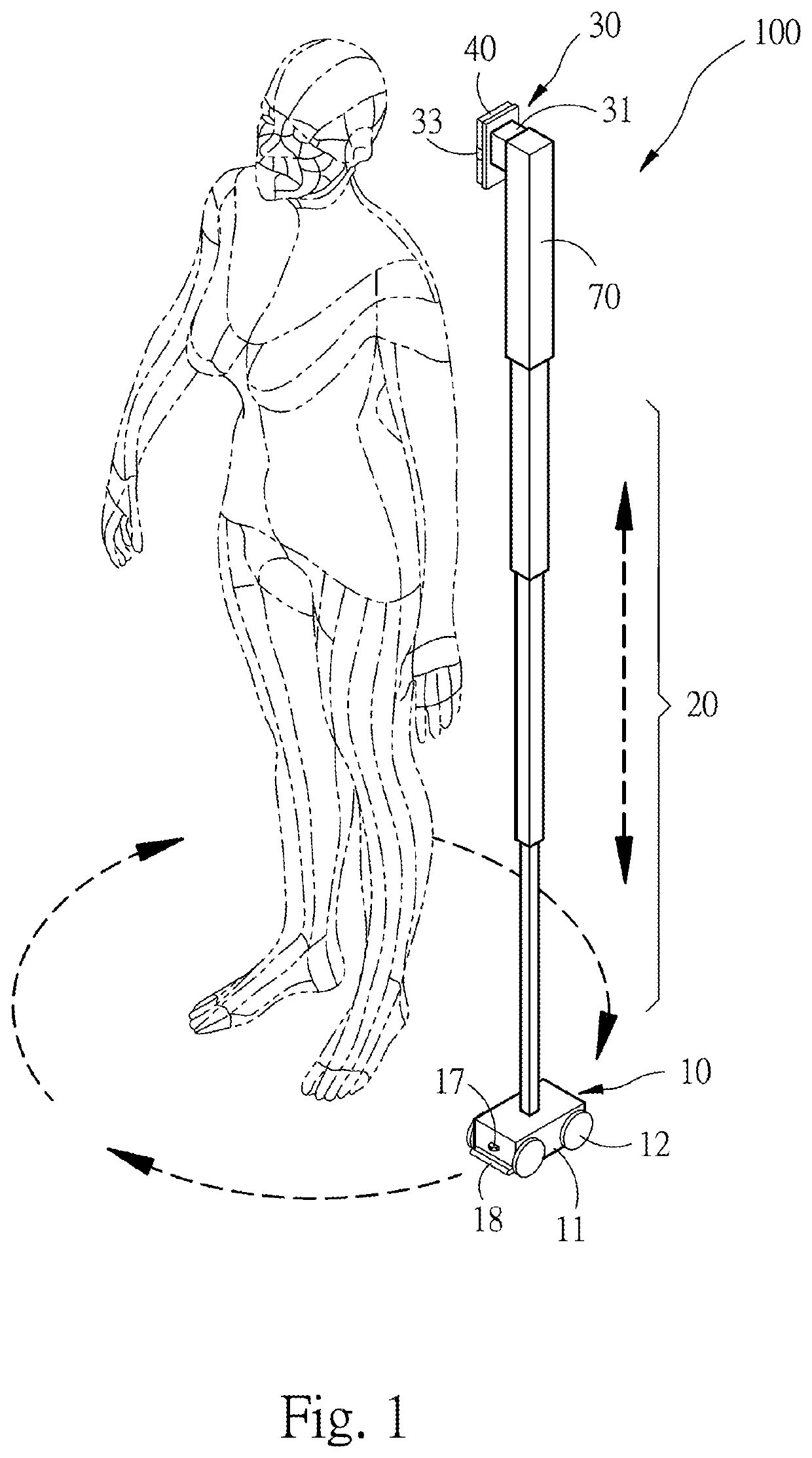 Three-dimensional human body scanning device