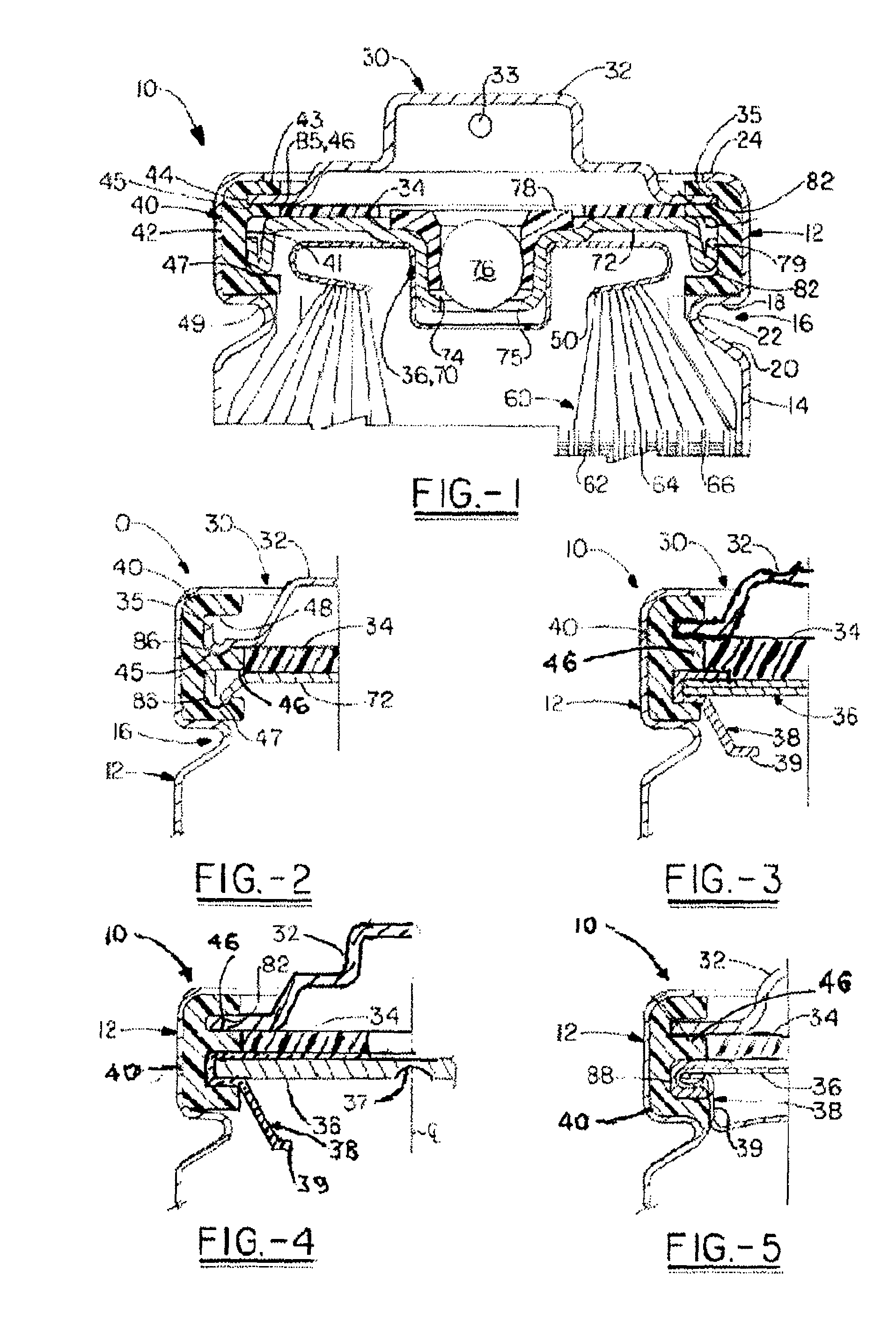 Closure assembly for electrochemical cells