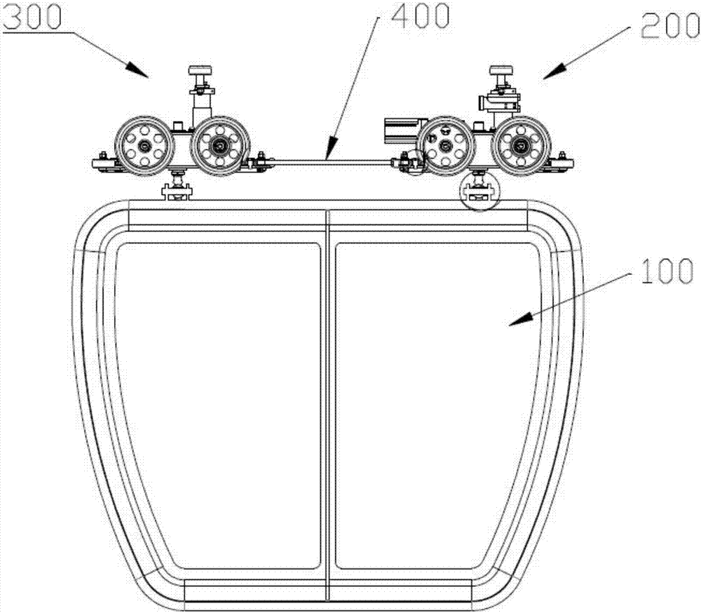 Suspended rail cart driving system