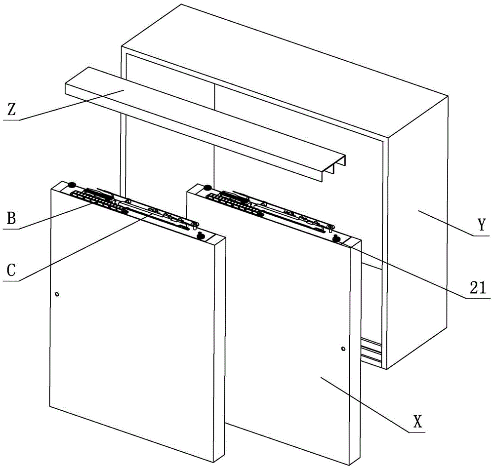 A damping press rebound adjustment device for a sliding door